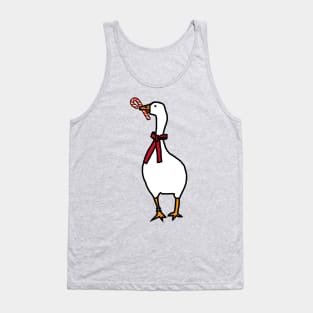 Christmas Gamer Goose with Candy Cane Tank Top